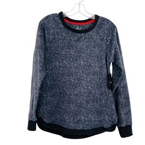 Cuddl Duds pull over long sleeve sleep shirt sweatshirt black heather New size S